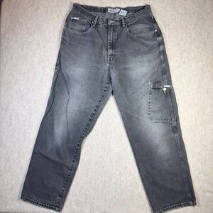 Vintage Mecca USA Rare Denim Carpenter Jeans Baggy Faded Black 90s Streetwear 36